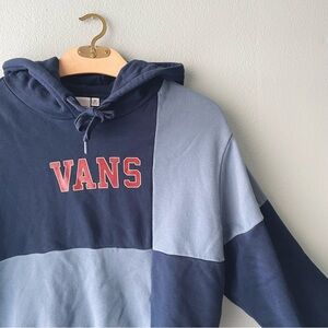 Vans | Off The Wall Blue Colorblock Logo Hoodie